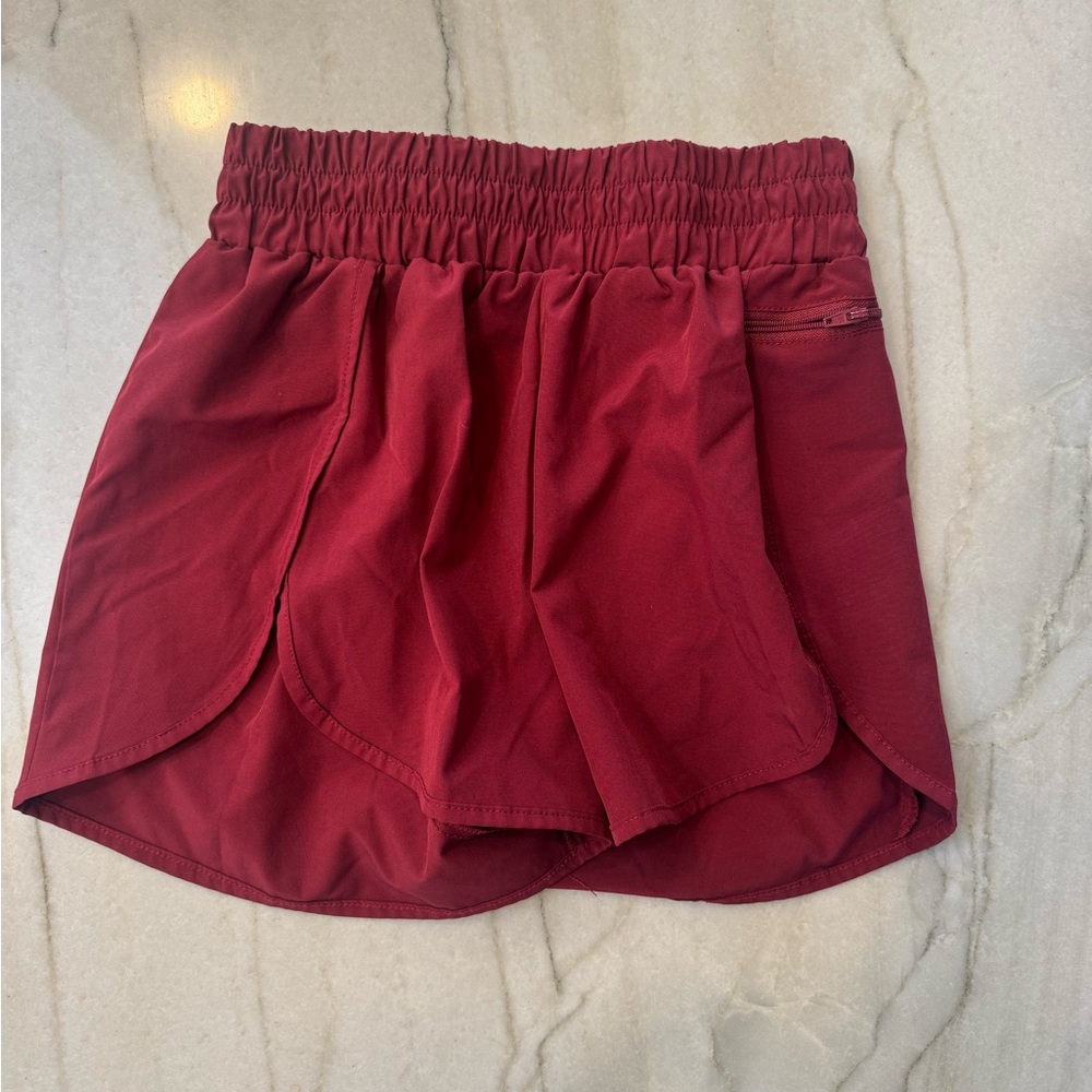 Women's Red Athletic Shorts